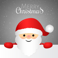 Singing Santa Claus with wishes. Vector.