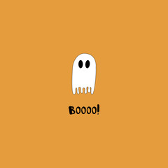 happy halloween minimalistic greeting card