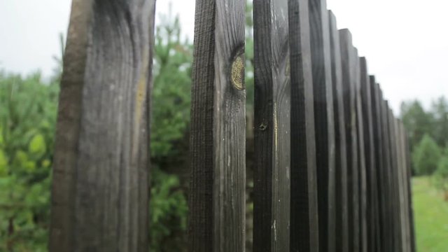 Wooden fence in the village_2