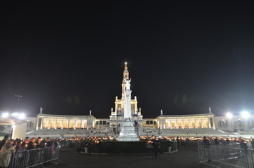 Shrine of our Lady of the Rosary of Fatima during “Night Procession”, Portugal
