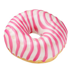 Pink donut isolated