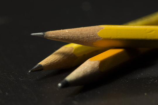 Macro Shot Of Sharpened Pencils