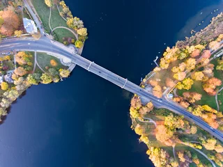 Fototapete Rund Potsdam, Glienicker Brücke , luftaufnahme © Sliver