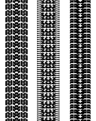 Black prints of tire cars, vector illustration, seamless pattern