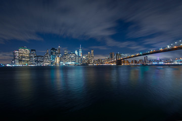 Fototapeta na wymiar New York City Nachtpanorama