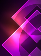 Obraz premium Glowing squares in the dark, digital abstract background