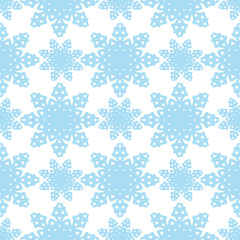 Seamless pattern with little snowflake on the white background