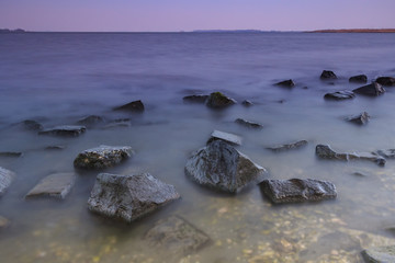 Sunset on the Grevelingenmeer, the biggest saltwater lake of Europe