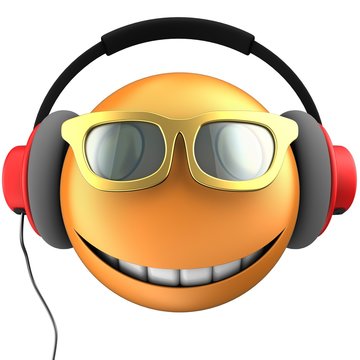 3d orange emoticon smile