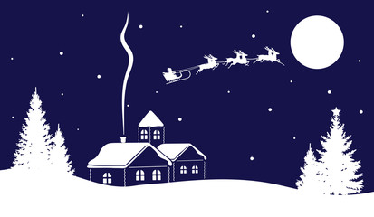 Fototapeta premium Christmas illustrated background.