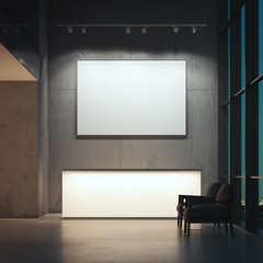 Hall with reception. 3d rendering