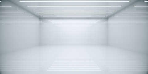 Abstract white box room