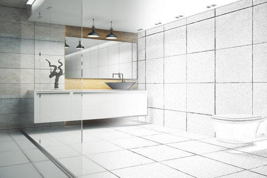 Modern bathroom interior