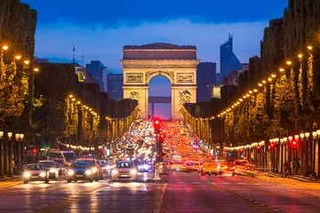 Wandaufkleber Champs-Elysees und Arc de Triomphe, Paris © Mapics