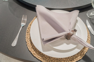 Table setting for an event party or wedding reception