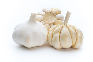 Garlic isolated on the white background.