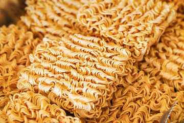 Close up of raw noodle