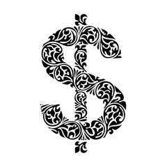 Decorative elegance ornate dollar sign.