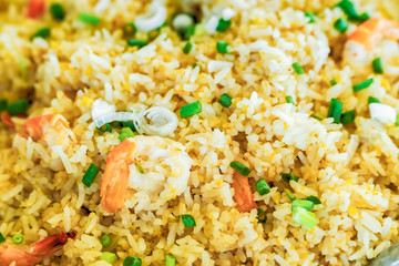 Shrimp fried rice in dish