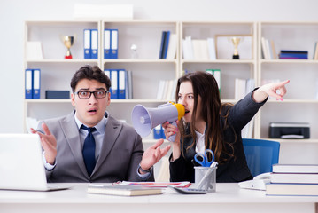 Office conflict between man and woman