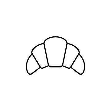 Printcroissant pastry line black icon