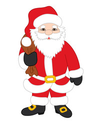 Vector Christmas Santa Claus with Sack
