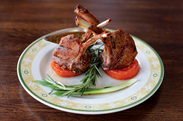 Grilled rack of lamb
