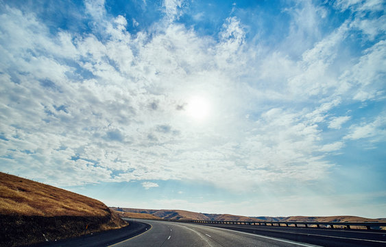 open highway in desert