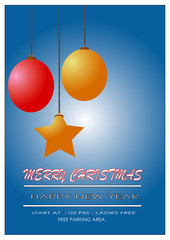 Merry christmass and happy new year flyer brochure with blue background