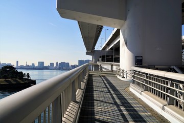 Naklejka premium レインボーブリッジの遊歩道