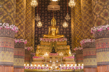 The buddha statue in chapel Thailand.