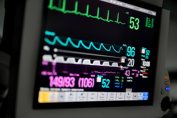 Macro photo of EKG monitor