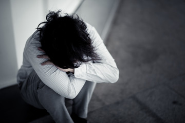 business man is stressed from his work. depression and anxiety concept.