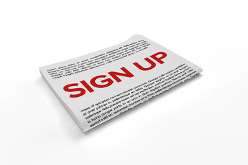 Sign Up on Newspaper background