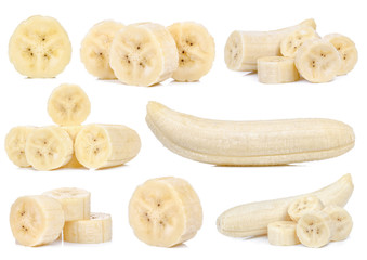 Slice of banana isolated on white background © khumthong