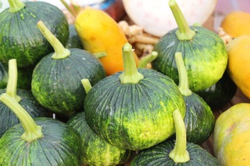 Fresh pumpkin for cooking in the market