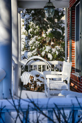 White winter Porch