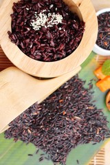 Cook black rice and raw organic riceberry rice