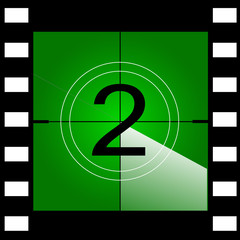 Old film movie countdown frame. Vector