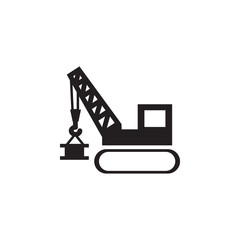 Lifting crane. Tower and harbor lifters icon