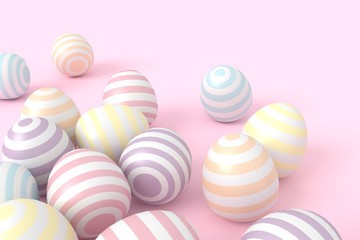 Colorful balls background in pastel tone. 3d rendering.