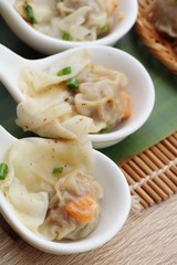 Chinese steamed dumpling with sauce is delicious
