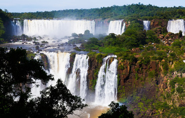 Fototapeta na wymiar Waterfall Cataratas del Iguazu on Iguazu River, Brazil