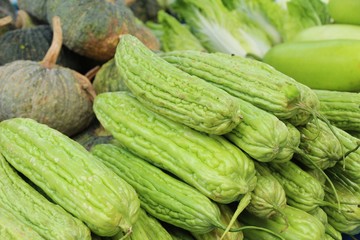 Bitter melon gourd for cooking in market