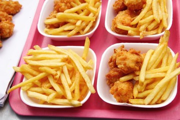 French fries and fried chicken nuggets delicious