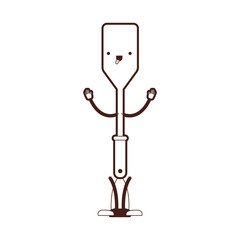 frying square spatula cartoon brown silhouette