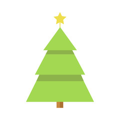 Simple Cartoon Christmas Star Pine Tree