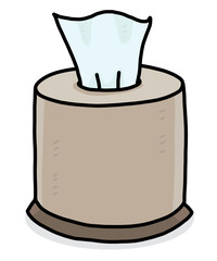 tissue paper in plastic box / cartoon vector and illustration, hand drawn style, isolated on white background.