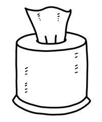 tissue paper / cartoon vector and illustration, black and white, hand drawn, sketch style, isolated on white background.