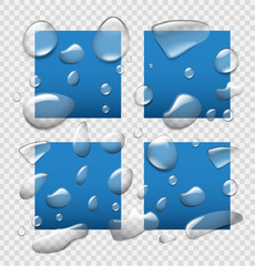 Realistic drops on transparent background. Vector illustration